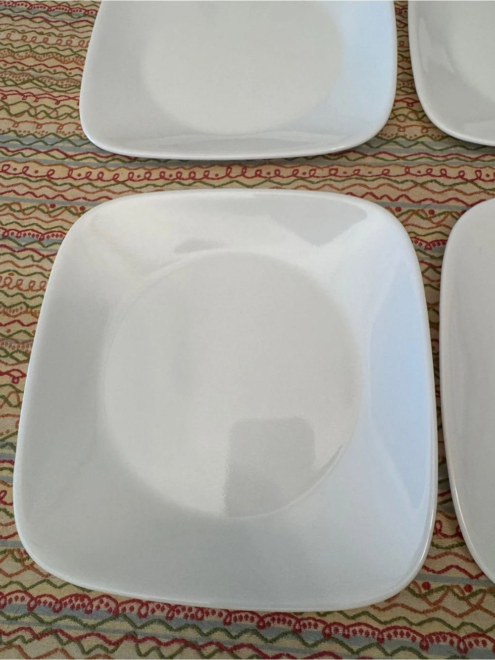 ✨ Vintage Corelle Pure White 6.5” Square Appetizer Plates - Set of 4